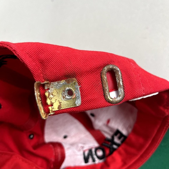 Vintage Exxon Mobil Hat Cap Strapback Red Adjustable Tiger Gas Oil Racing 90s - Picture 8 of 8